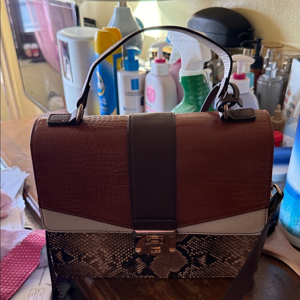Brown and Tan Women's Bag